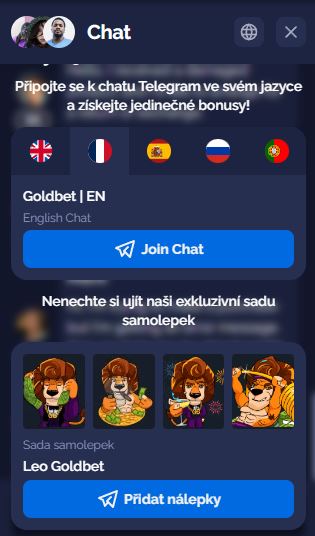 Připojte se k Telegram chatu a získejte exkluzivní bonusy ve svém jazyce